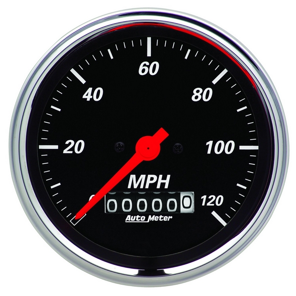 3-3/8" SPEEDOMETER, 0-120 MPH, DESIGNER BLACK